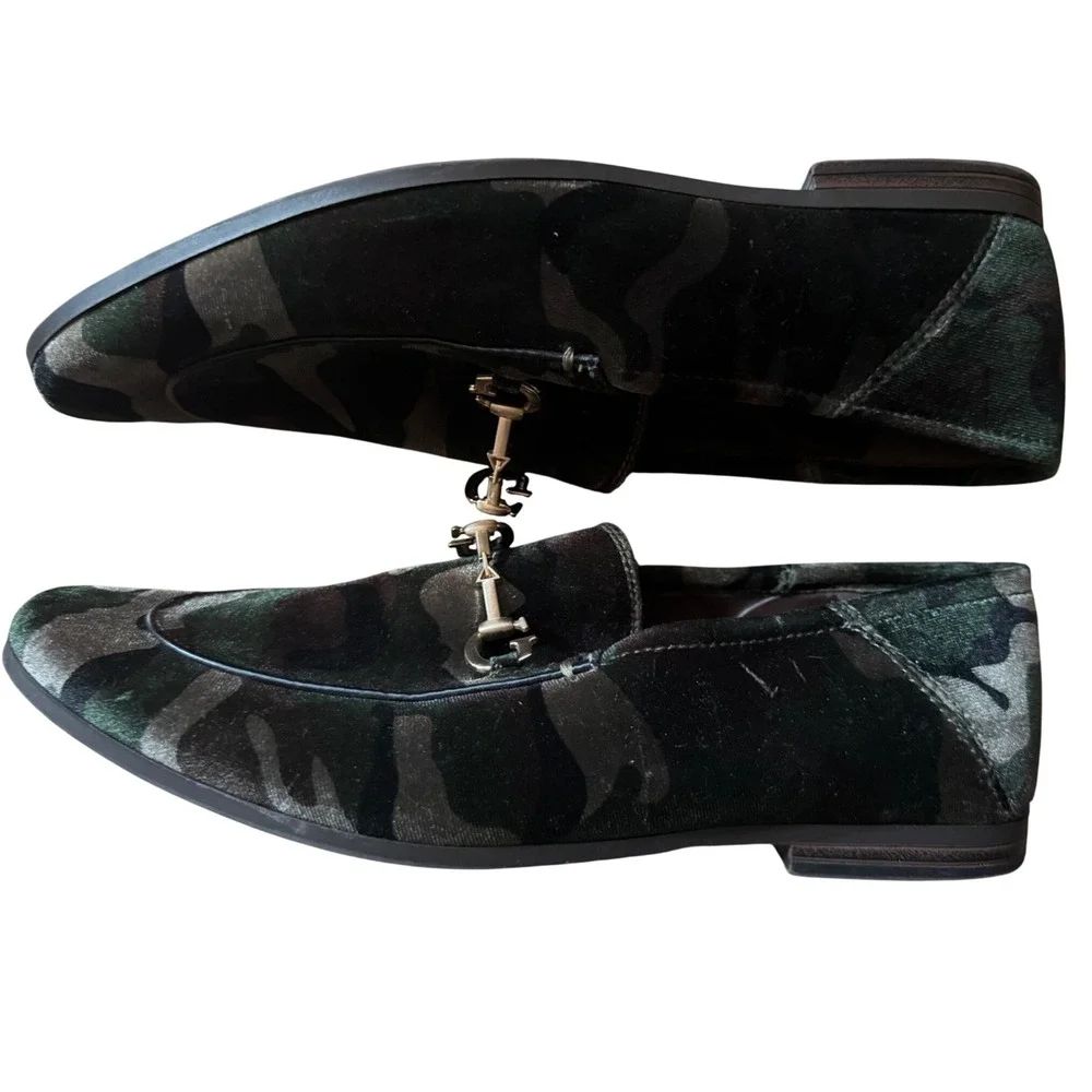 Guess Men‎ Edwin Bit Loafers Flat Mocassins Velvet Camo Camouflage Size 8